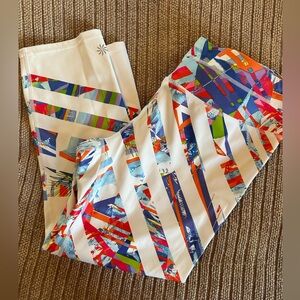 ATHLETA Cropped Graphic Multicolored Leggings Tights 21” Size Large Like New